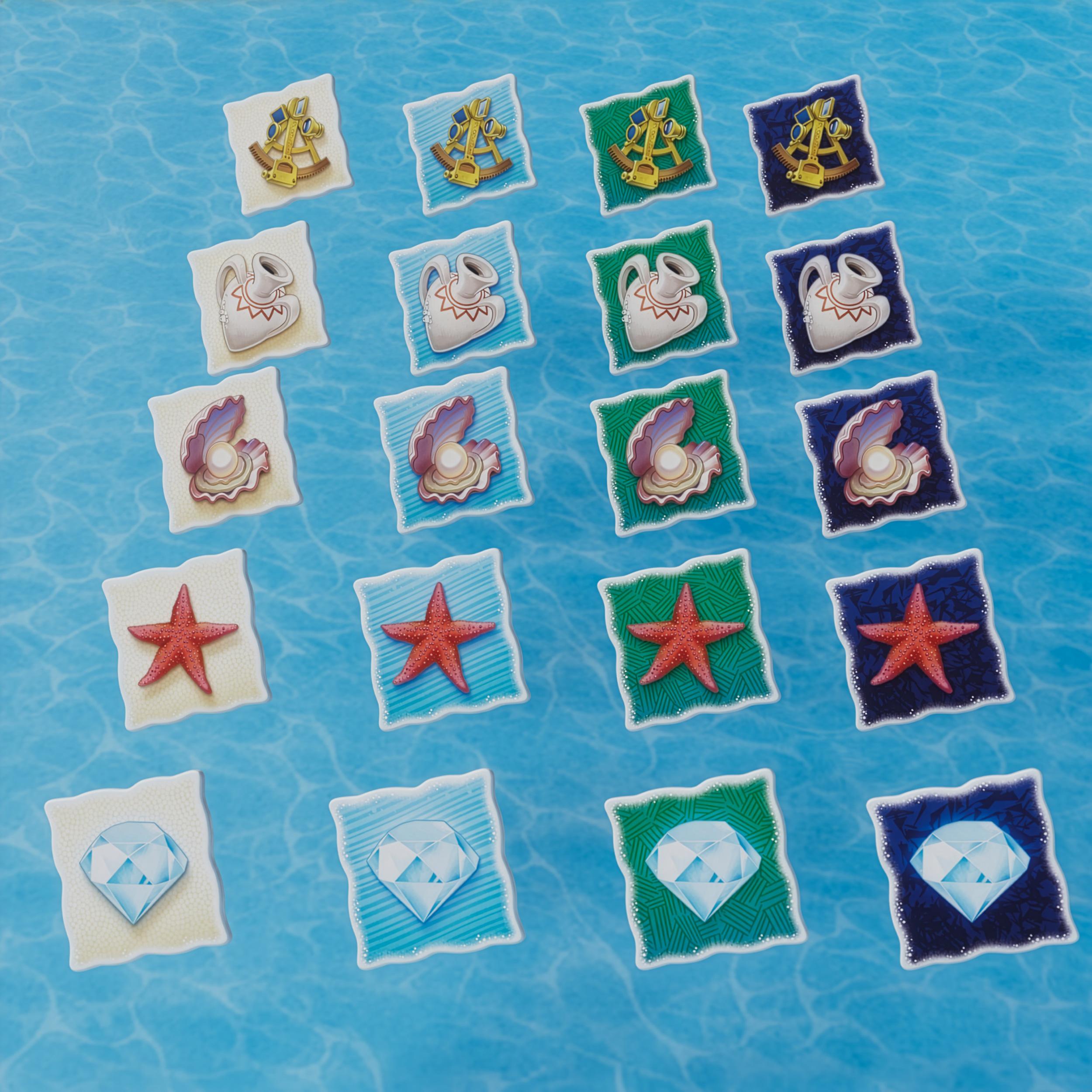 All object tiles displayed by type and background color, showing the different combinations used for scoring.